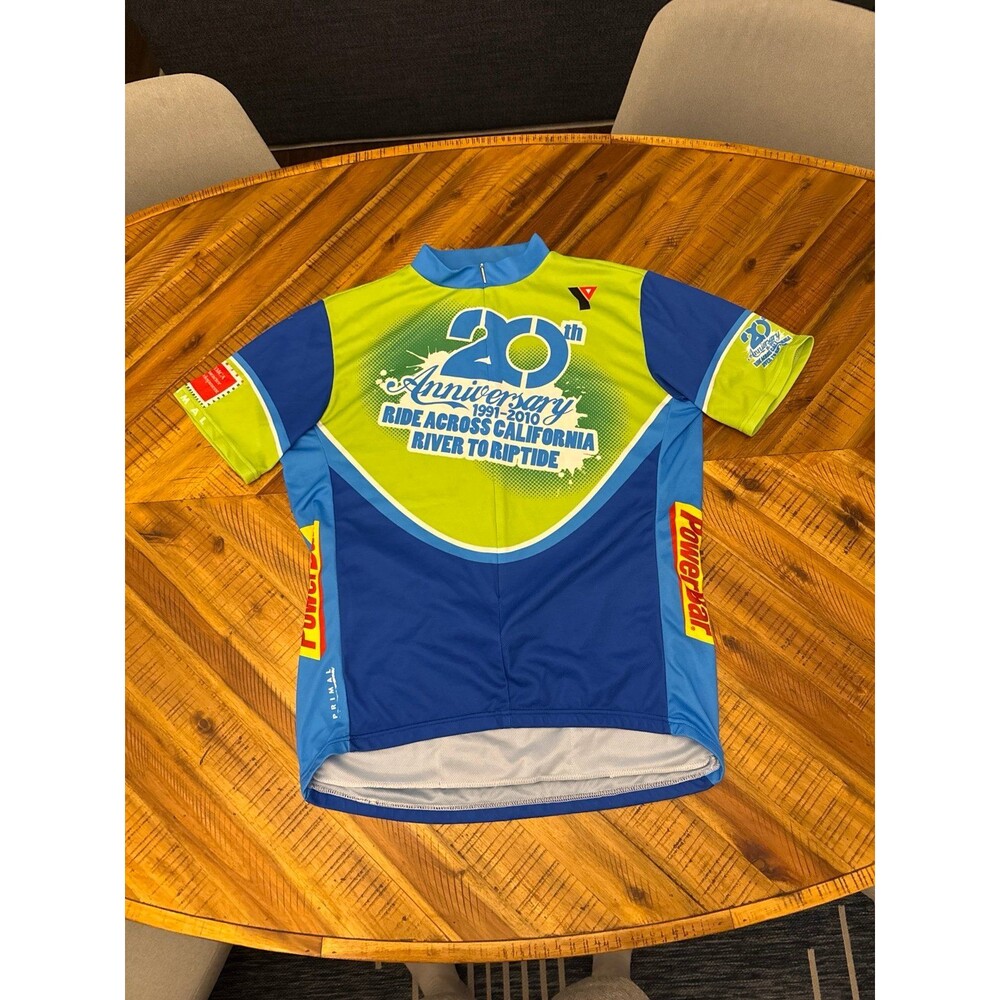 Primal Wear Ride Across California River to Riptide 20th Anvrsry Cycling Jersey